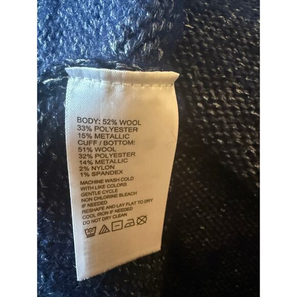 Tommy Bahama Sz XL Blue Pullover Boat Neck Shimmer Balloon Sleeve Sweater NWT - Picture 9 of 9